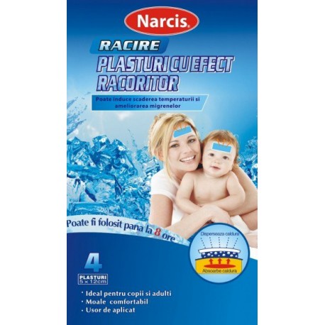 Plasturi cu efect racoritor Narcis, 5cm x 12cm, 4 buc