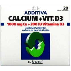 Additiva Calcium 1000 mg + Vitamina D3 20 plicuri