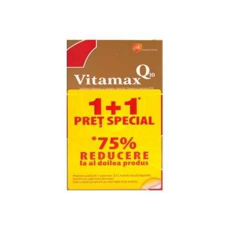 Vitamax Q10 (15 capsule moi) 1+1 Pret Special *75% Reducere la al doilea produs