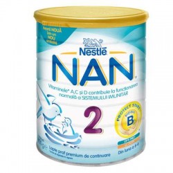 Lapte praf premium de continuare Nan 2, +6 luni, 800 g, Nestle